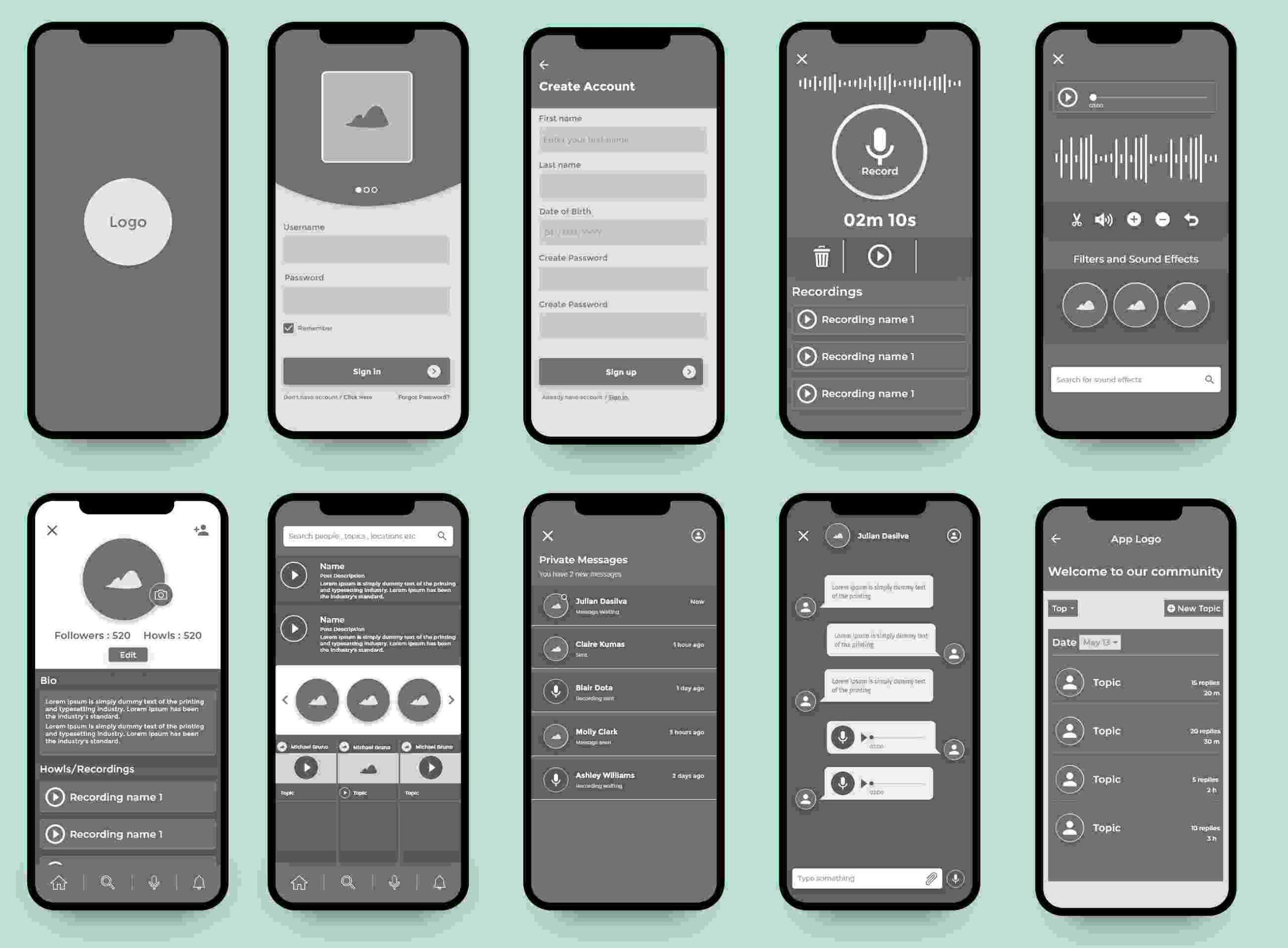 Website Wireframes for Mobile App Development